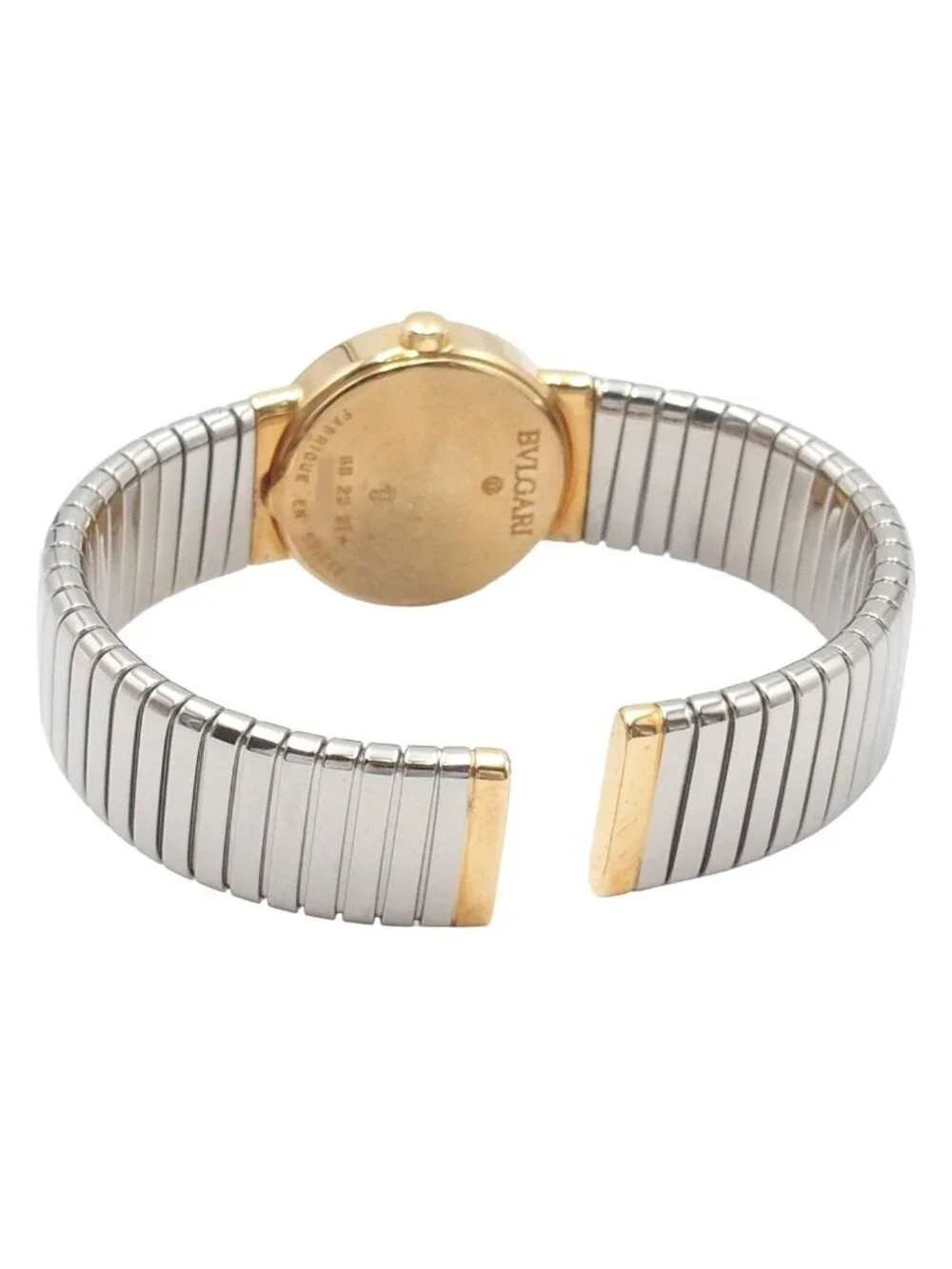 Bvlgari Tubogas Black 18K Yellow Gold SS Watch Quartz